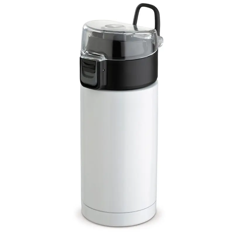 Click-to-Open Isolierbecher 330 ml – Praktischer weißer Becher für unterwegs