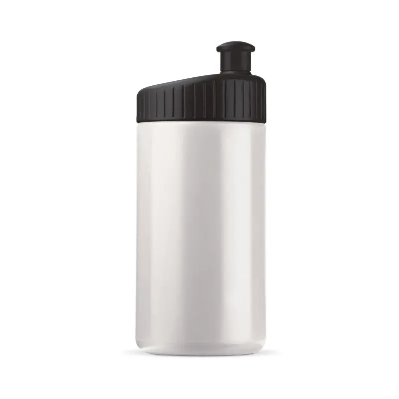 Design Sportflasche 500 ml, Weiß-Schwarz, Stilvoll & Funktional für Sportler