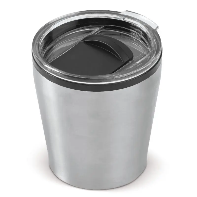 Coffee to Go Reisebecher 180 ml – Stilvoller, silberner Mini-Thermobecher