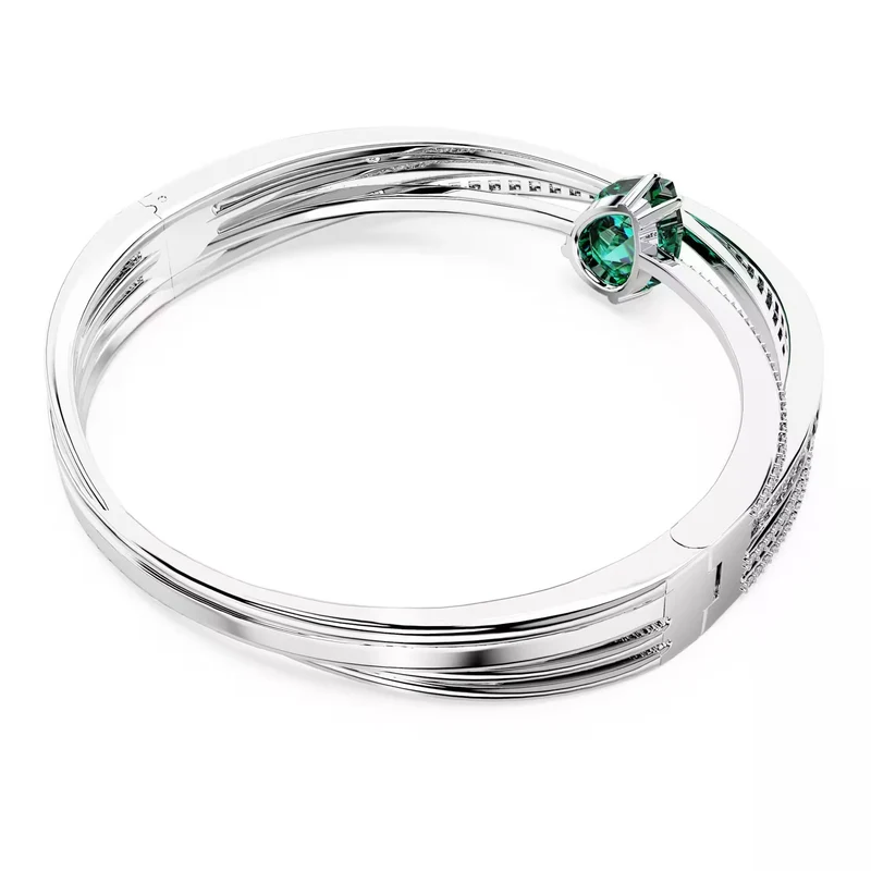 Swarovski Armreif Unisex Hyperbola Grün Rhodiniert 5665327
