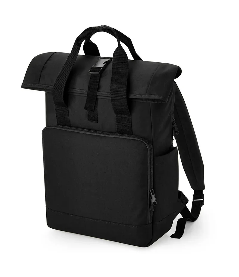 Recycelter Roll-Top Laptop Rucksack mit Doppelgriffen