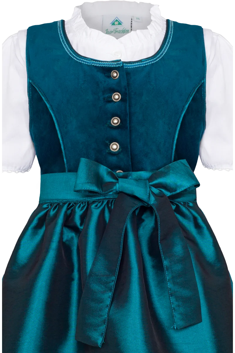 Kinder-Samtdirndl mit Bluse