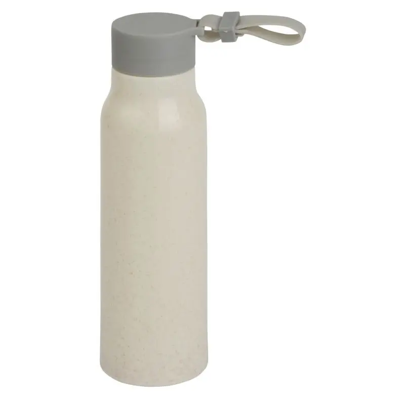 ECO DRINK Glas-Trinkflasche mit Beiger Ummantelung, 500 ml, Stilvoll & Öko