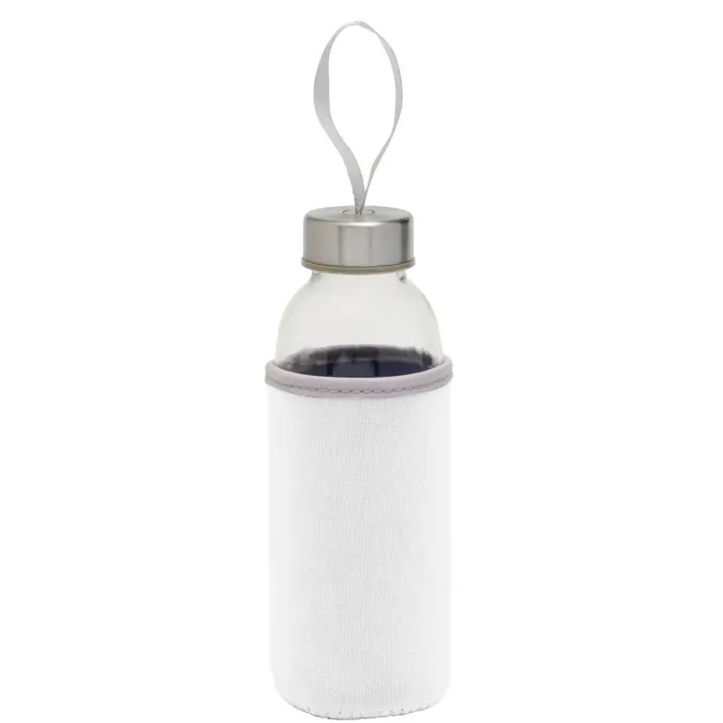TAKE WELL Glasflasche in Transparent-Weiß - Puristisch & Schick