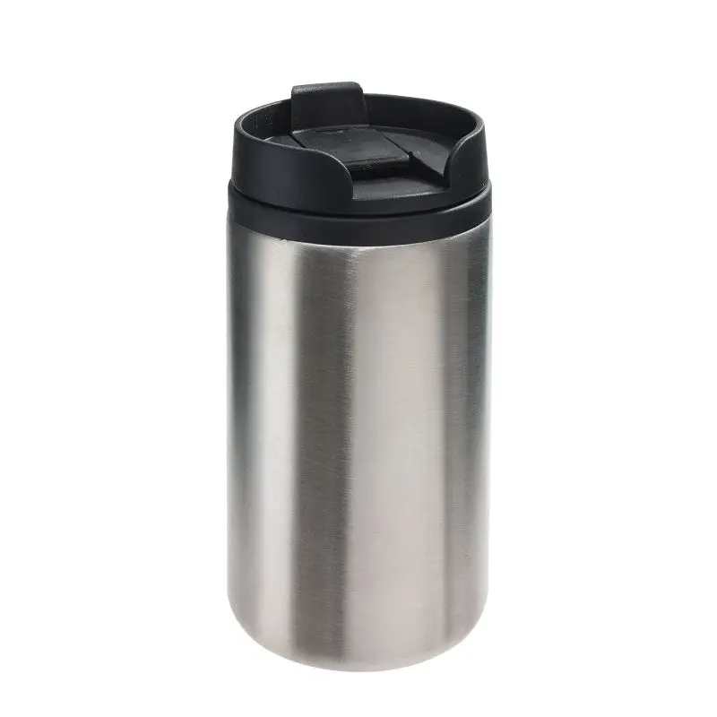 Isolierbecher TAKE FAST - Silber - Doppelwandiger Thermobecher - Robustes und Modernes Design
