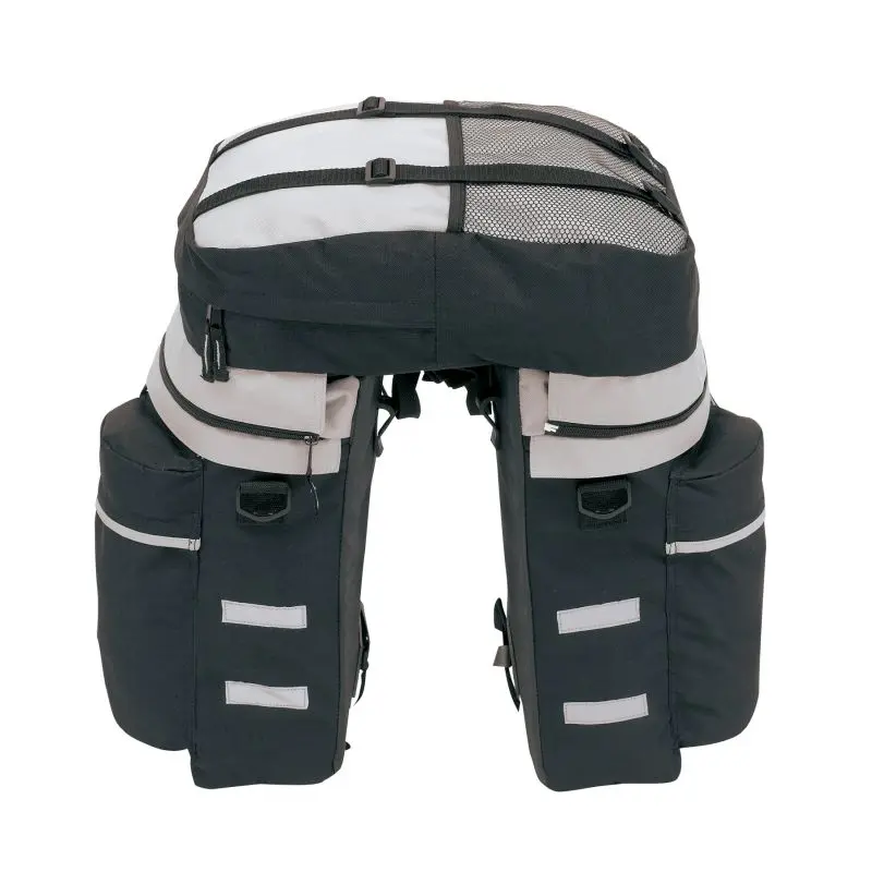 Fahrrad-Packtaschenset 3-teilig - Grau/Schwarz - Wasserdicht, Robust und Vielseitig für Pendler