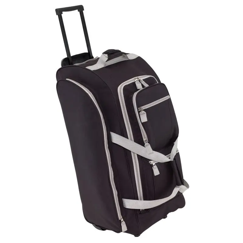 Multifunktionale Trolley-Reisetasche 9P - Stilvolle Reisetasche in Grau-Schwarz