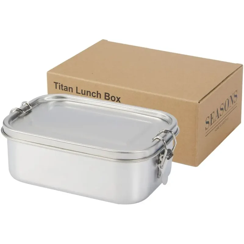 Titan Lunchbox aus recyceltem Edelstahl in Silber - Nachhaltig & Robust