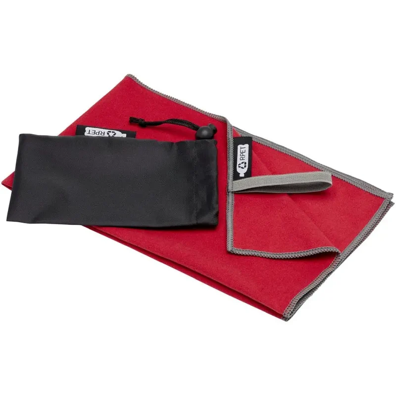 Pieter ultraleichtes GRS Handtuch 30 × 50 cm - rot: Ideal für unterwegs, schnell trocknend und kompakt