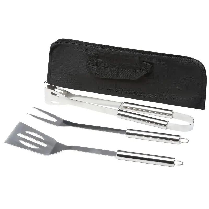 Barcabo 3-teiliges Grillset – Edles BBQ-Zubehör in Silber