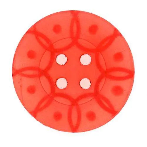 Knopf gefrästes Muster Rot – Kunststoffknopf KRO-36