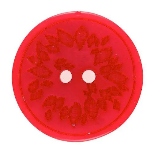 Knopf gefrästes Muster Rot – Kunststoffknopf KRO-10