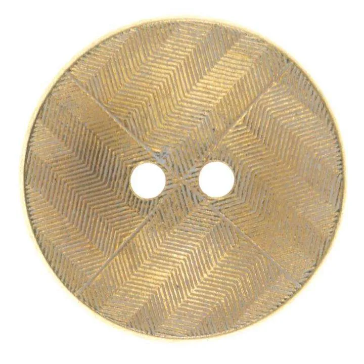 2-Loch Knopf Gold mit feiner Musterung – Kunststoff KGO-G