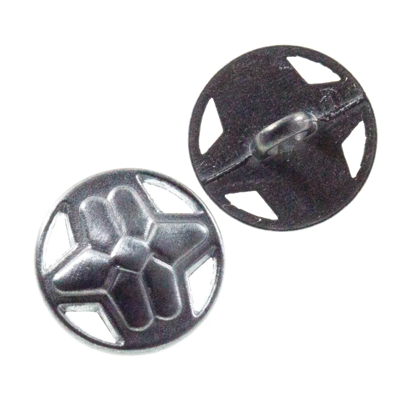 Trachtenknopf Enzianmotiv Stahl – Ösenknopf – TK-34