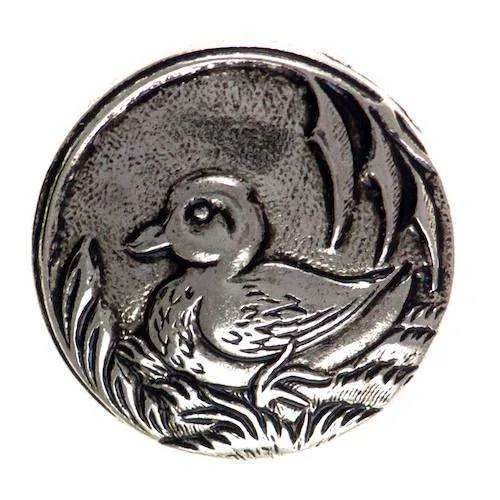 Trachtenknopf Entenmotiv Silber – Ösenknopf – TK-103AS