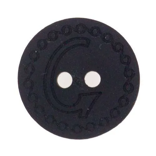 Knopf eingefräst Schwarz – Kunststoffknopf KS-74