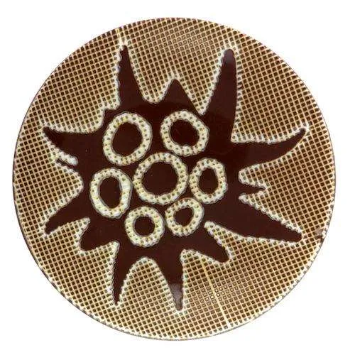 Trachtenknopf Edelweiß Braun – Kunststoffknopf TKK-25