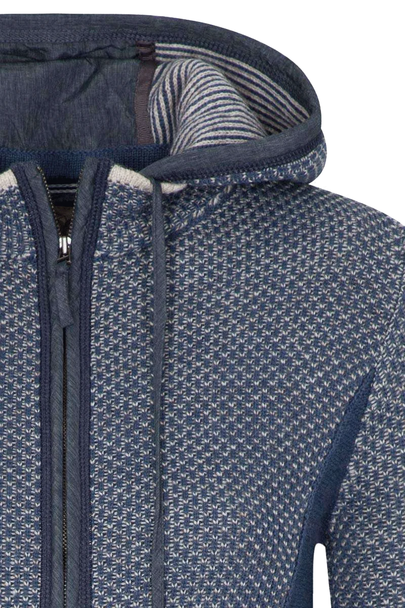 Damen Trachtenstrickjacke mit Reißverschluss und Kapuze