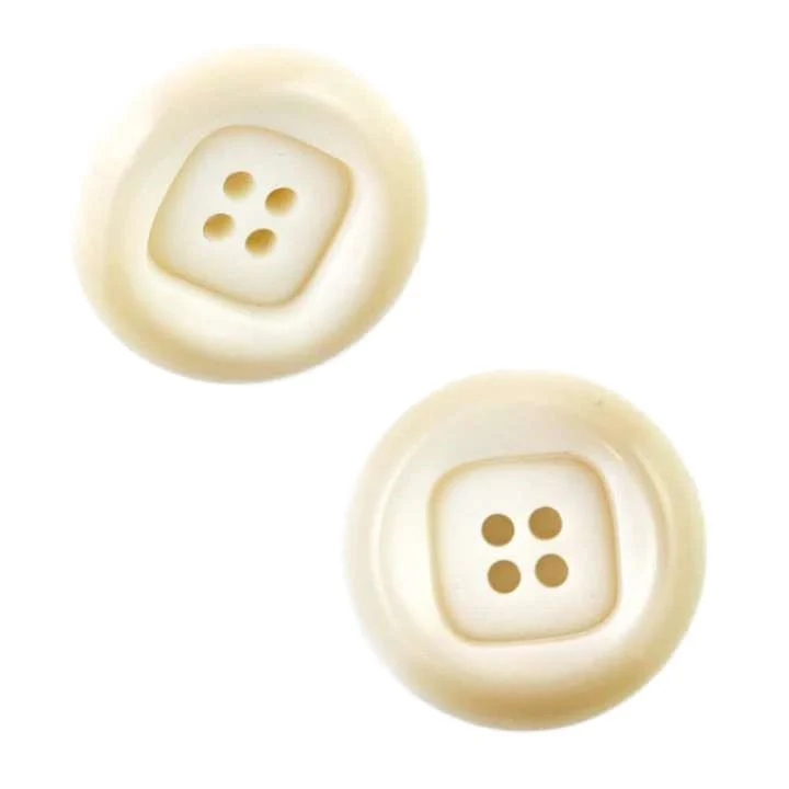 Mantelknopf Quadratischer Rand Beige – Kunststoffknopf KM-96