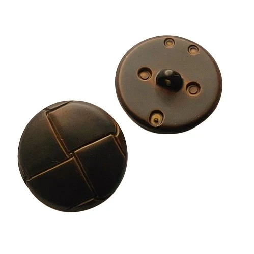 Ösenknopf Leder-Optik Dunkelbraun – Kunststoffknopf KBR-120