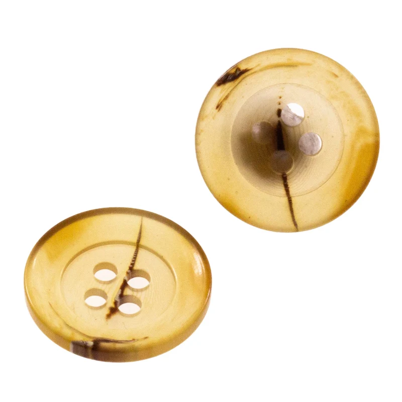 Hornimitatknopf Braun-Beige 4-Loch-Knopf – Mantel- und Jackenknopf HI-63