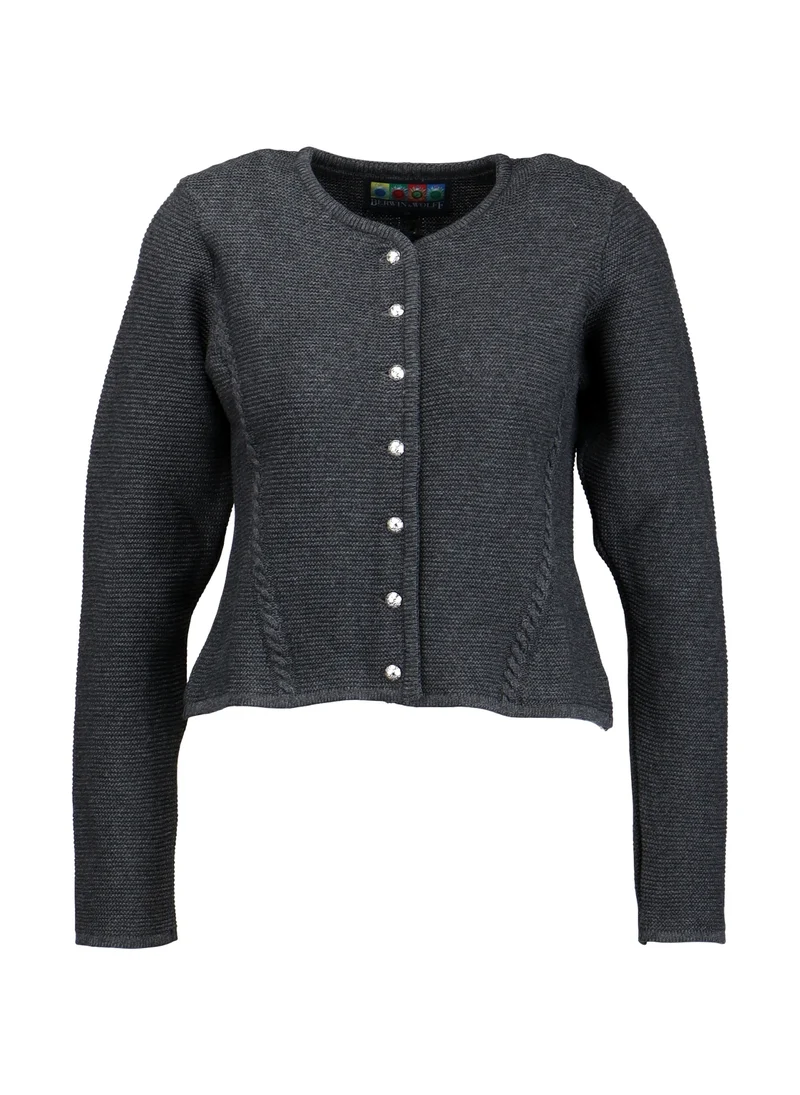 Klassische Strickjacke mit rundem Ausschnitt