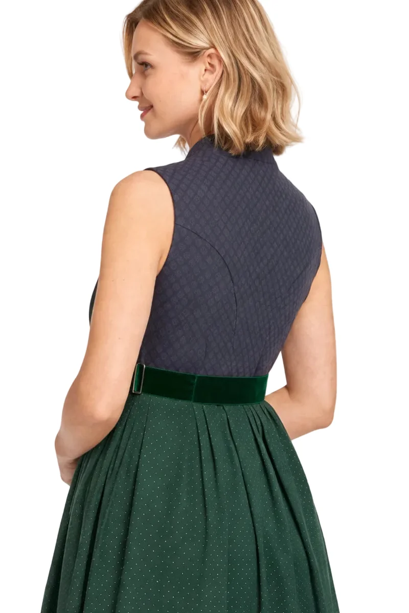 Elegantes Umstandsdirndl mit Stehkragen & Gürtel
