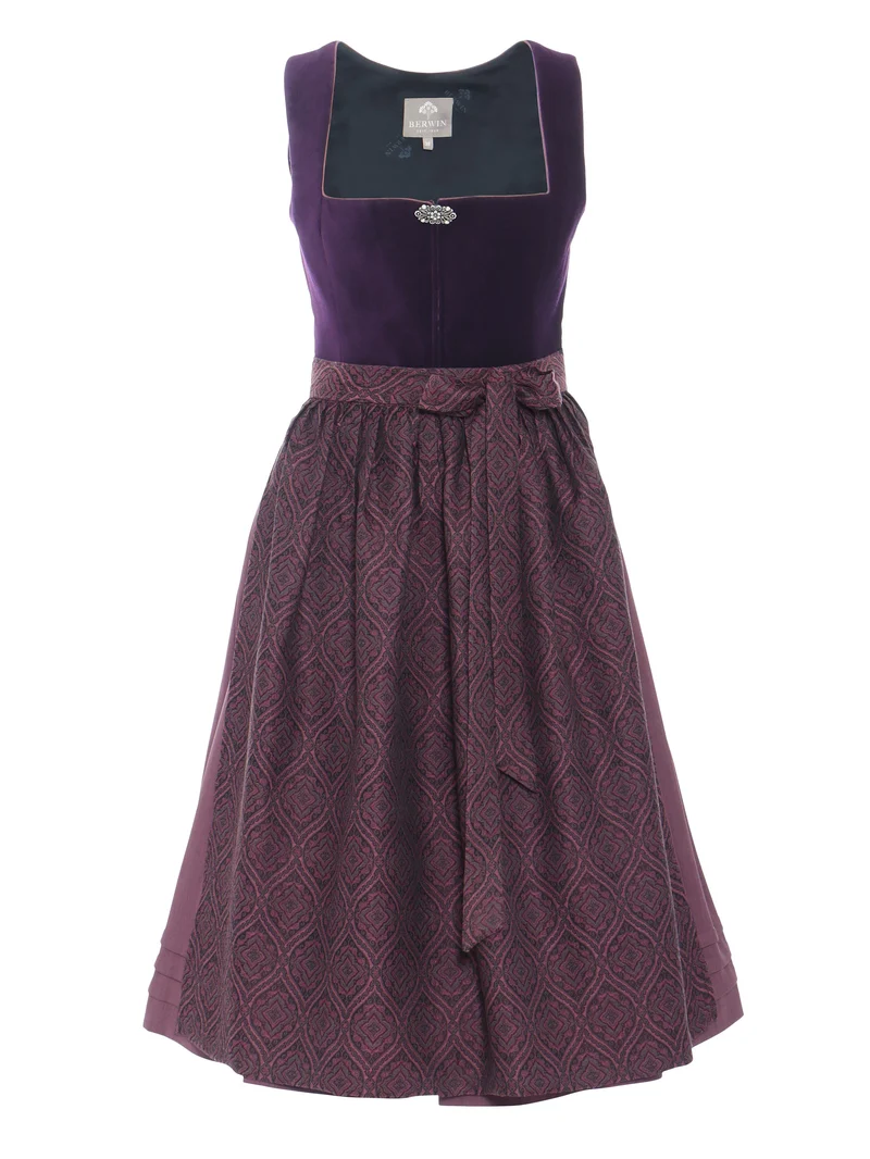 Dirndl mit Samt-Oberteil und Jacquard-Schürze