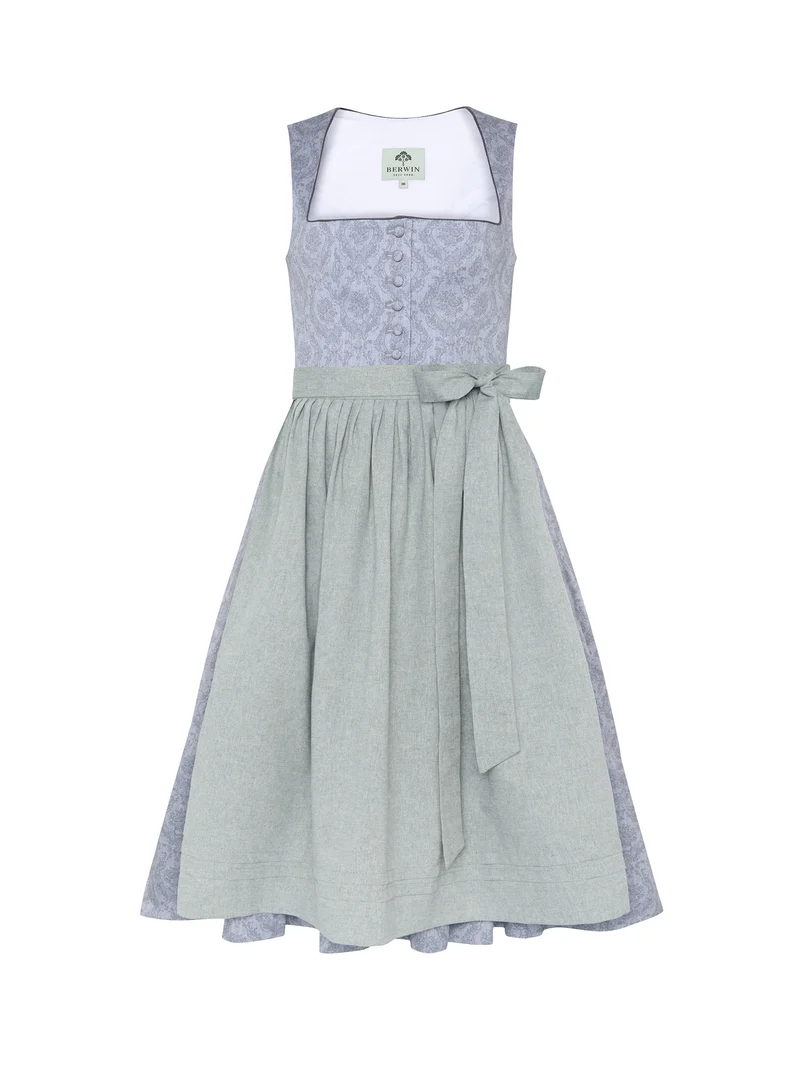 Dirndl aus Baumwolldruck mit uni Schürze