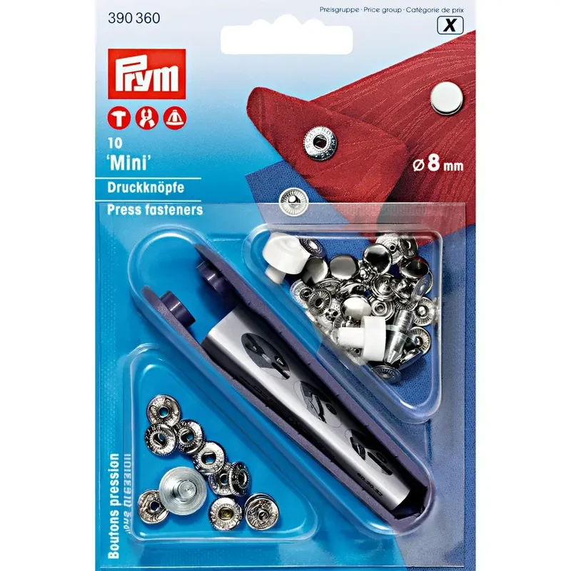 Druckknöpfe - Nähfrei mini 8 mm silber 10 Stk.