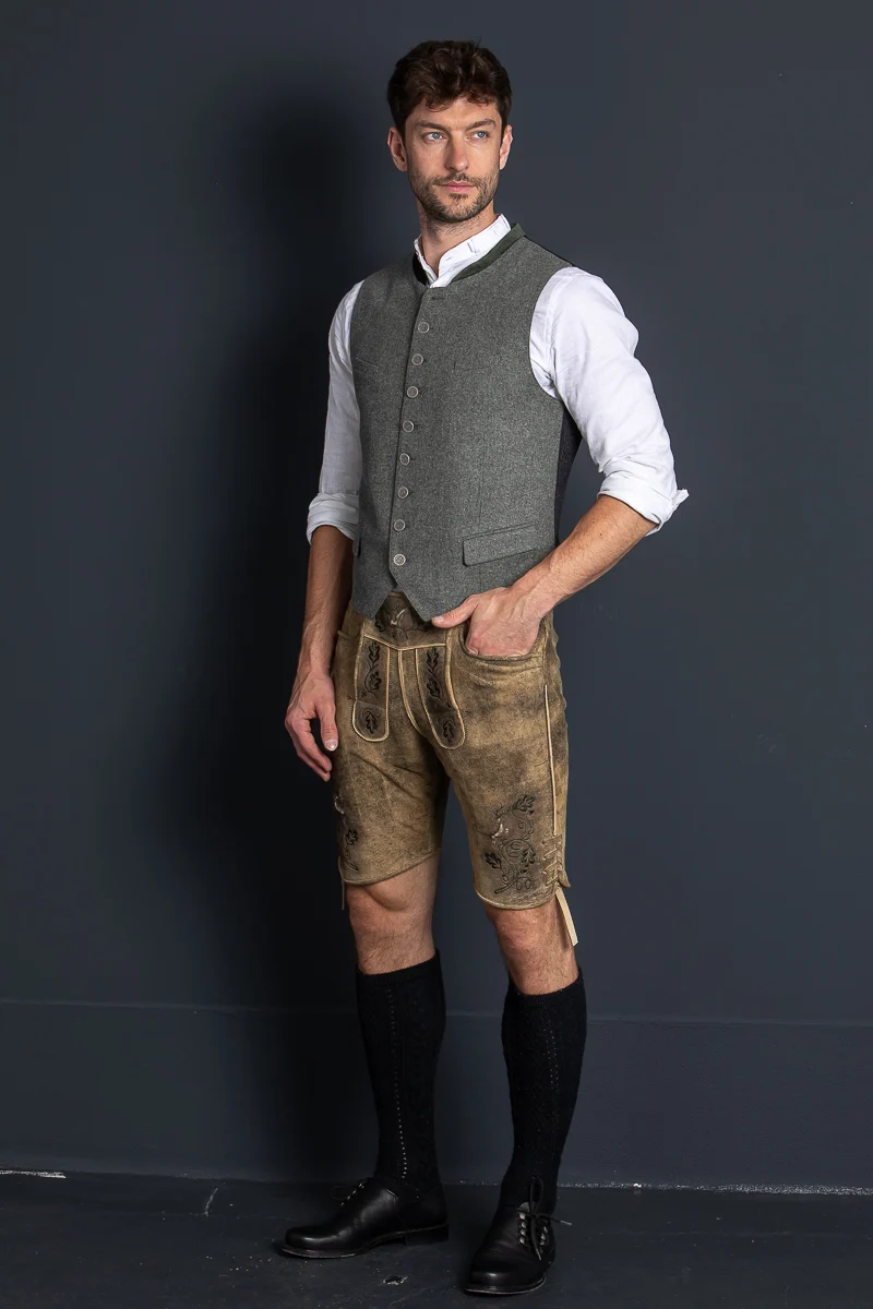 Kurze Beckert Lederhose St. Gallen Mustang Grün