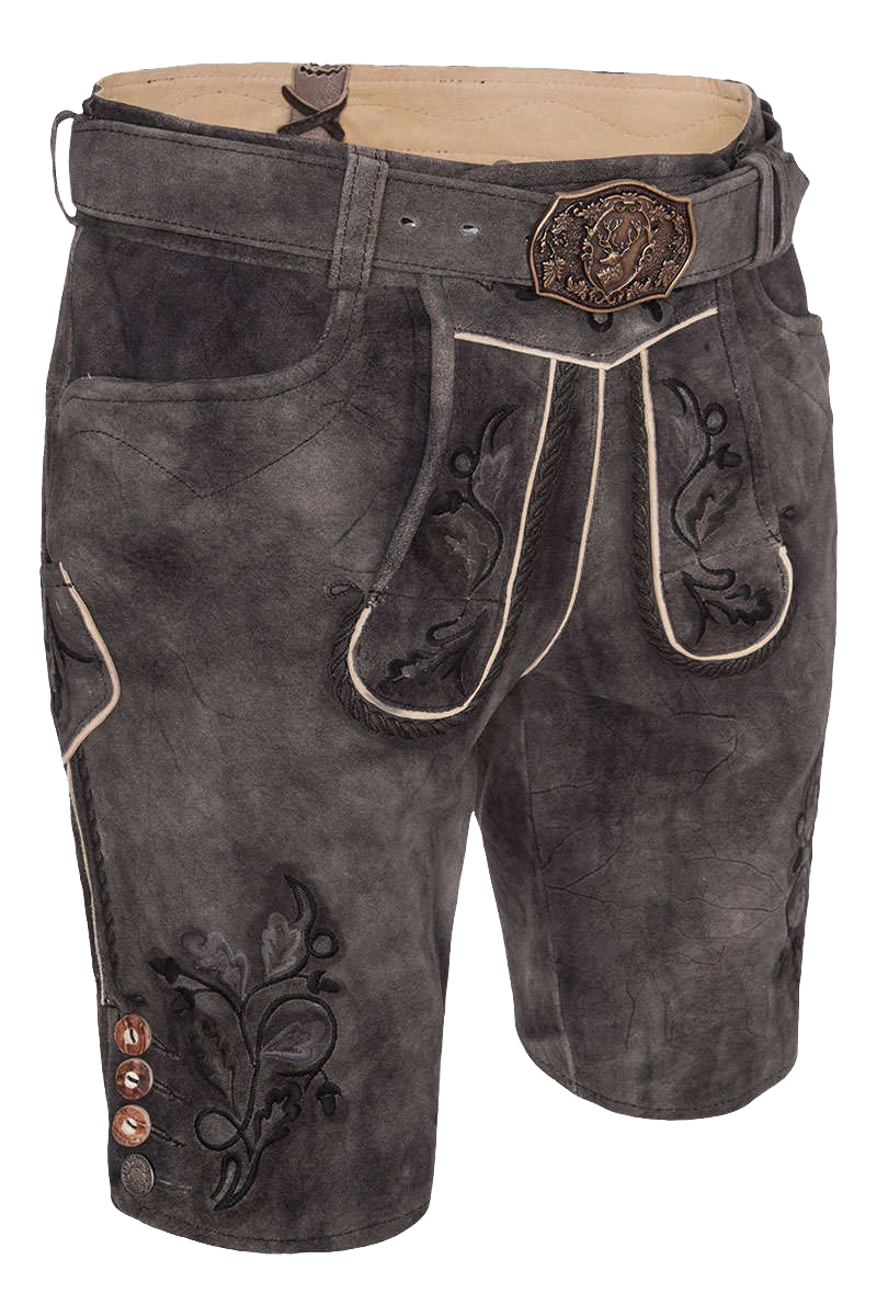 Herren Lederhose mit Gürtel kurz