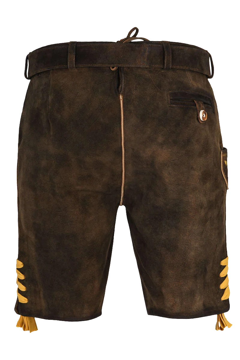 Herren Lederhose kurz mit Gürtel