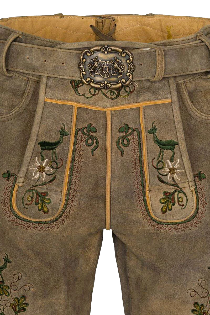 Herren Lederhose kurz mit Gürtel