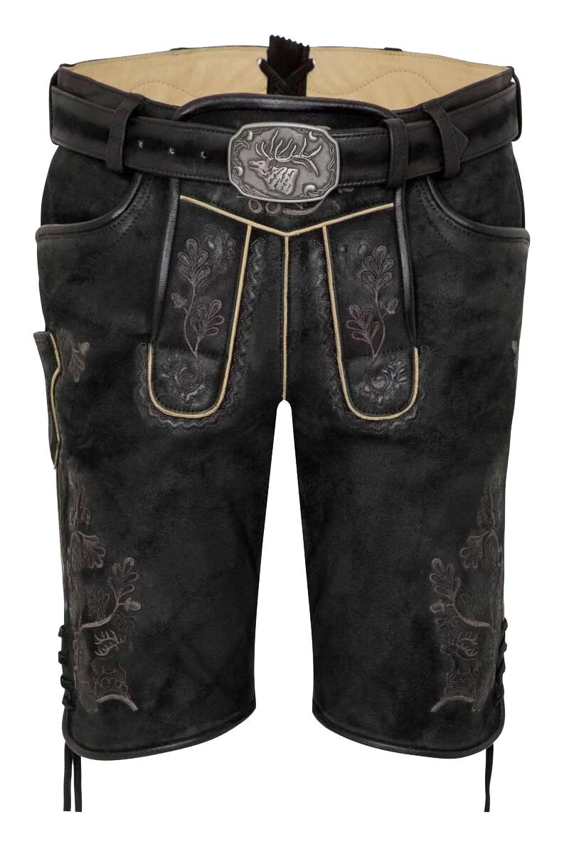 Herren Lederhose kurz mit Gürtel