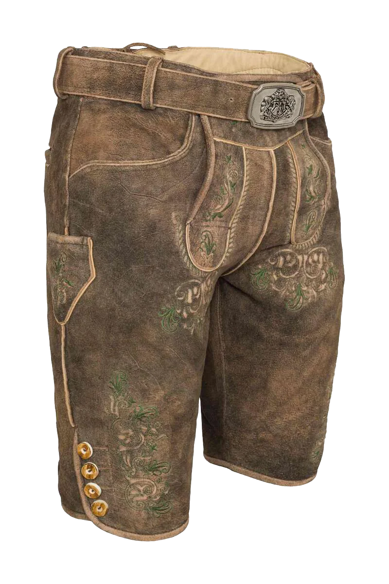 Herren Lederhose bestickt kurz