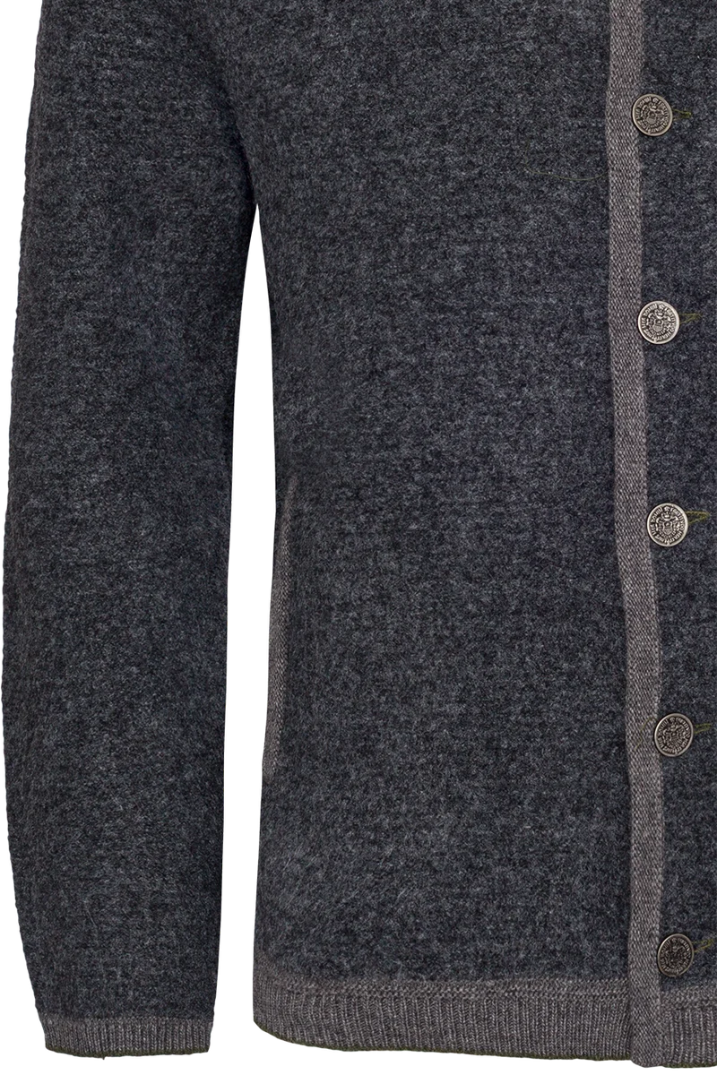 Herren Trachtenwalkjacke mit Kapuze - anthra