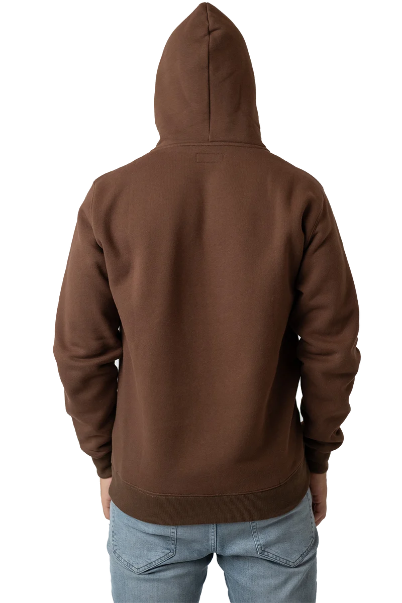 Herren Hoodie mit Edelweiß-Stickerei - dunkelbraun