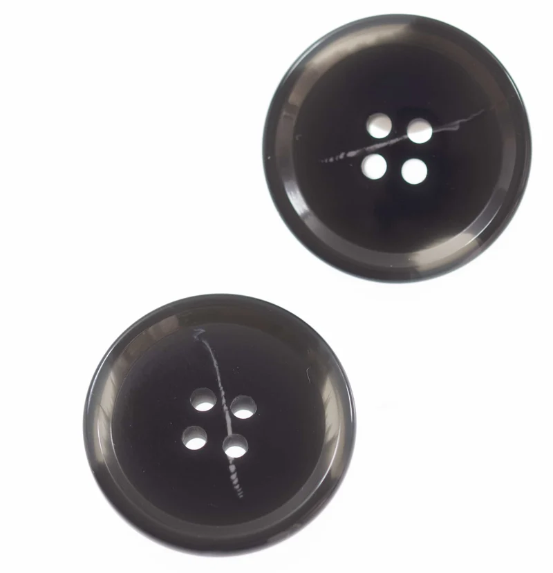 Hornimitatknopf Grau 4-Loch-Knopf – Blazer- und Sakkoknopf HI-50