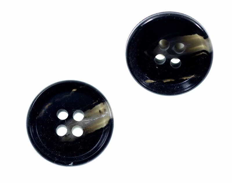 Hornimitatknopf Anthrazit 4-Loch-Knopf – Blazer- und Sakkoknopf HI-53