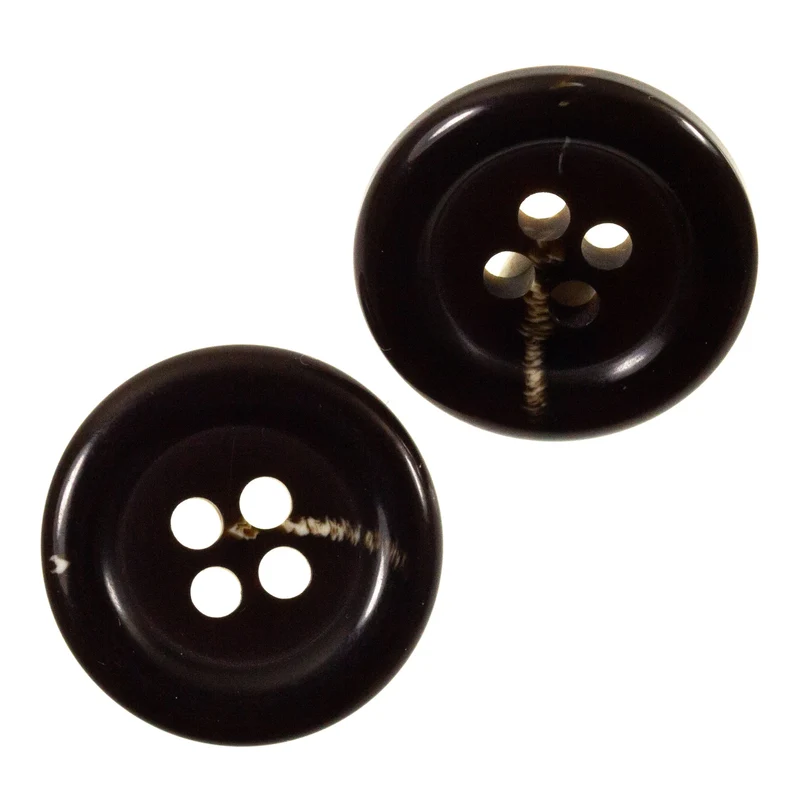 Hornimitatknopf Braun 4-Loch-Knopf – Blazer- und Sakkoknopf HI-54