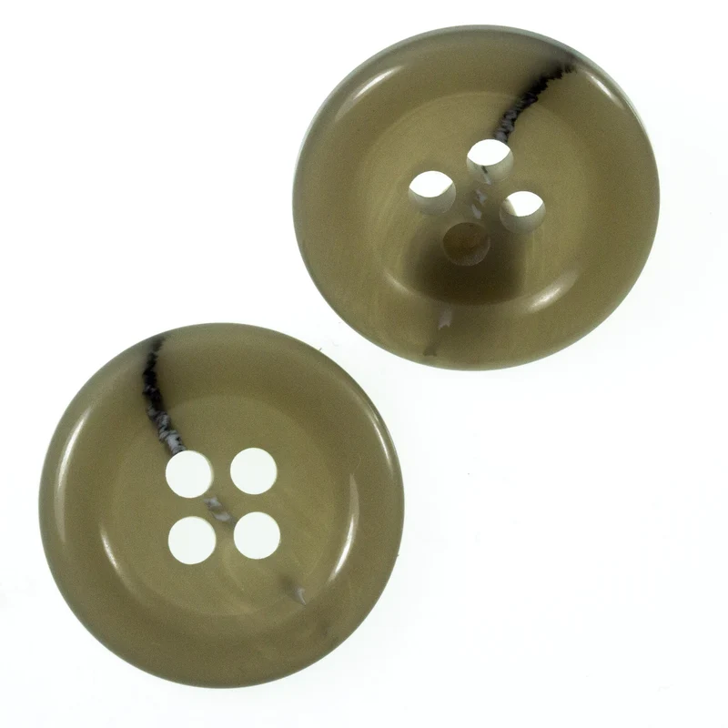 Hornimitatknopf Grau 4-Loch-Knopf – Mantel- und Jackenknopf HI-54