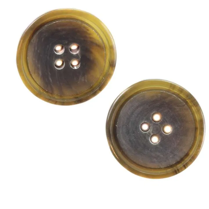 Hornimitatknopf Oliv 4-Loch-Knopf – Blazer- und Sakkoknopf HI-21