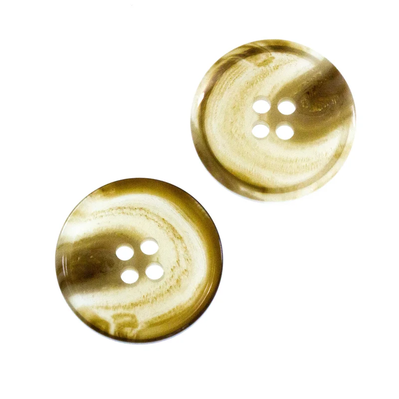 Hornimitatknopf Beige 4-Loch-Knopf – Mantel- und Jackenknopf HI-57