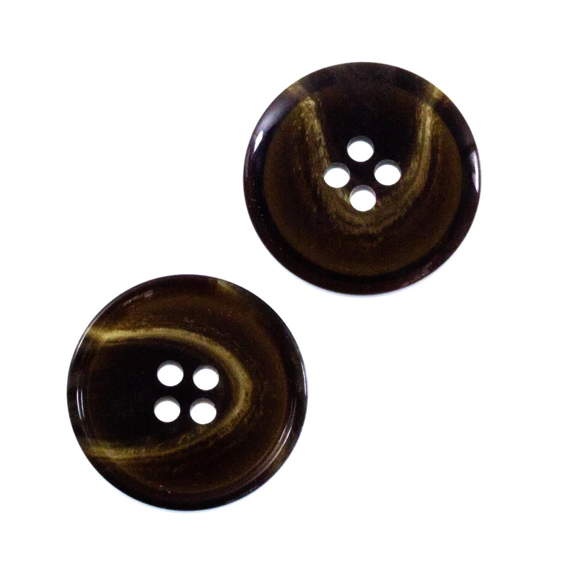 Hornimitatknopf Braun 4-Loch-Knopf – Mantel- und Jackenknopf HI-57