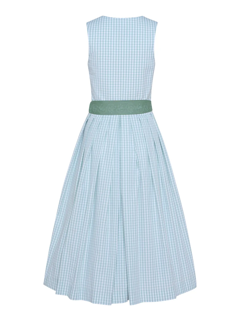 Vichykaro-Dirndl mit Streifen-Schürze