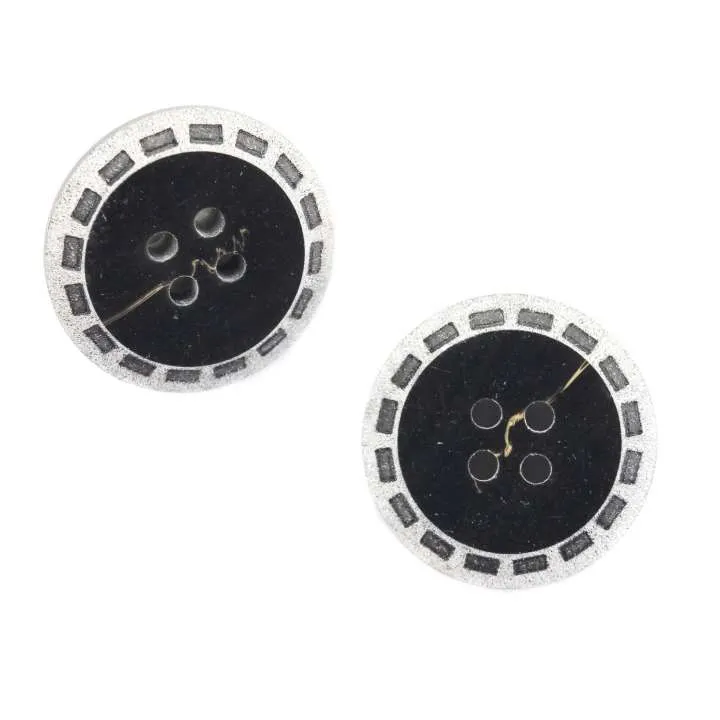 Hornimitatknopf Schwarz 4-Loch-Knopf – Blazer- und Sakkoknopf HI-26