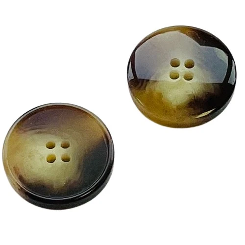Hornimitatknopf Braun 4-Loch-Knopf – Mantel- und Jackenknopf HI-58