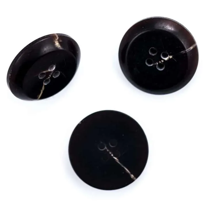 Hornimitatknopf Schwarz 4-Loch-Knopf – Blazer- und Sakkoknopf HI-47