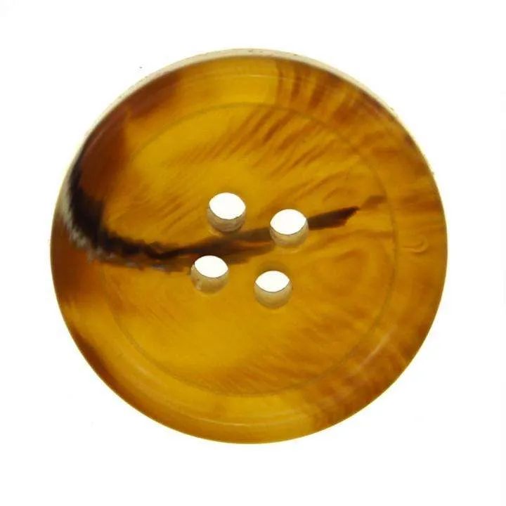 Hornimitatknopf Bernstein 4-Loch-Knopf – Blazer- und Sakkoknopf HI-6